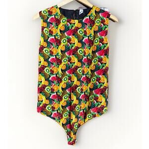 Parade Thong Bodysuit Fruit Pattern Scoop Neck Sleeveless 3X